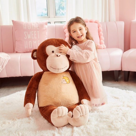 Giant Monkey Stuffed Animal Plush Toy,Large Jumbo 30" Brown Huge Cute Soft Toys, - Picture 2 of 6
